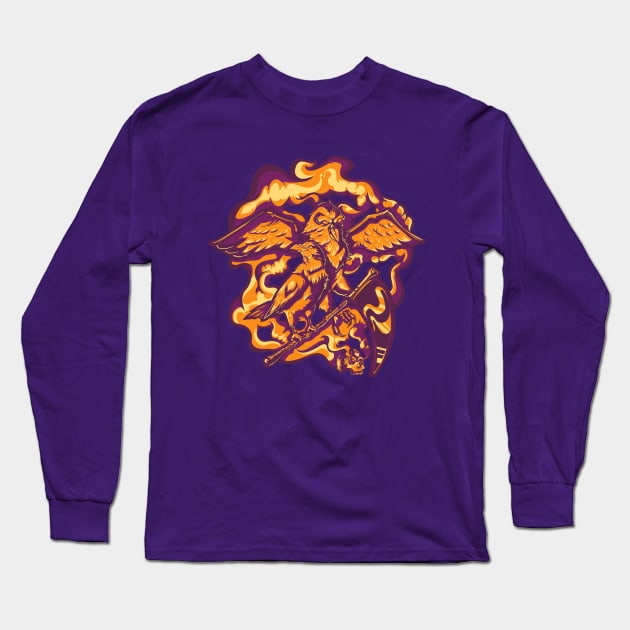 Crow Long Sleeve T-Shirt by PenPencils